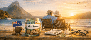 old couple on beach, kiwisaver